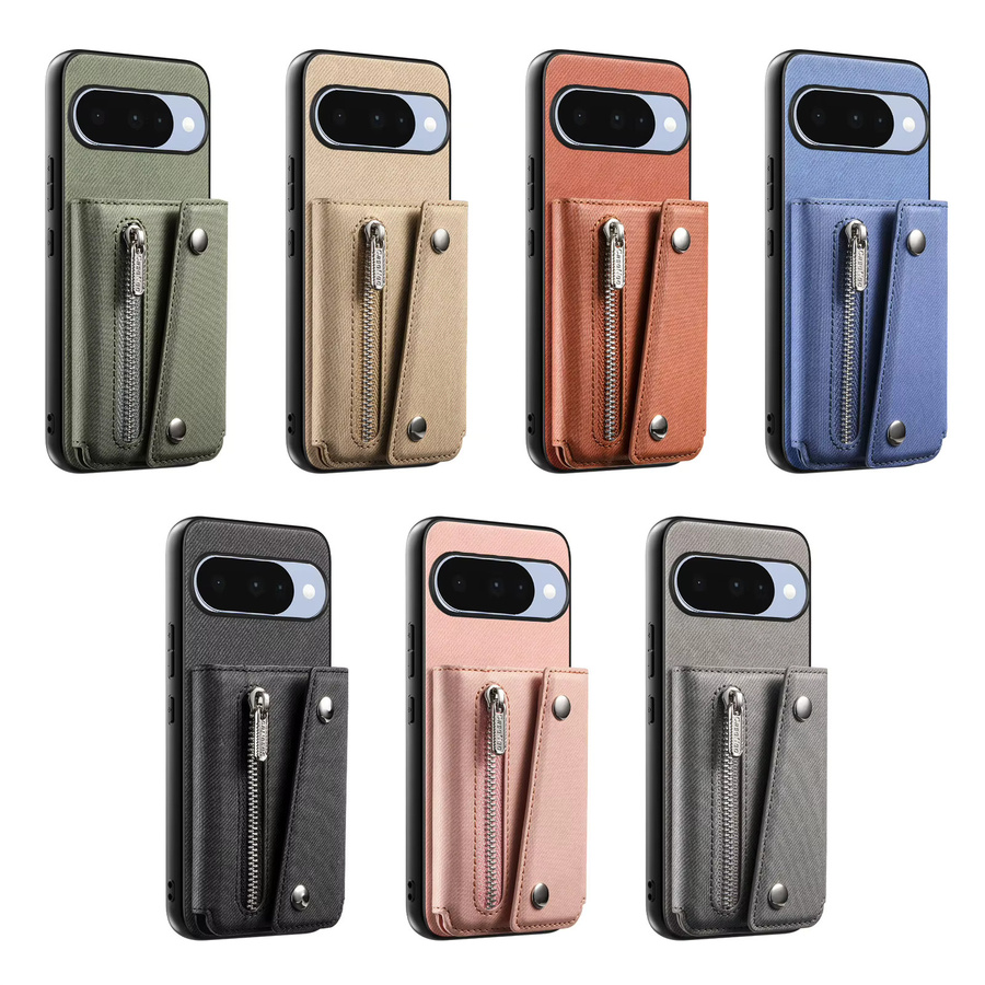 SZMUGUA Magnetische Brieftaschen-Handyhülle mit Kartenhalter und Reißverschlusstasche für Google Pixel 10 Pro XL 9A 9, Grün - Bild 5