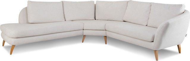 Polsterecke Sansibar in Beige mit Stoffbezug und Eichenoptik, L-Form linksseitig - Bild 1