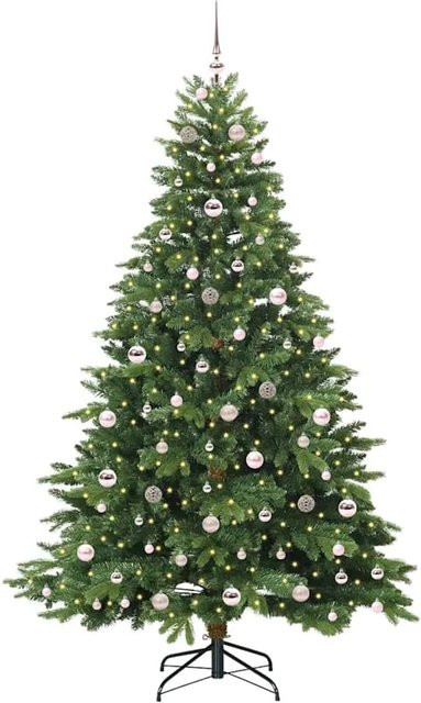 vidaXL Künstlicher Weihnachtsbaum mit 300 warmweißen LEDs in Grün, Höhe: 210 cm, aus PE und PVC - Bild 1