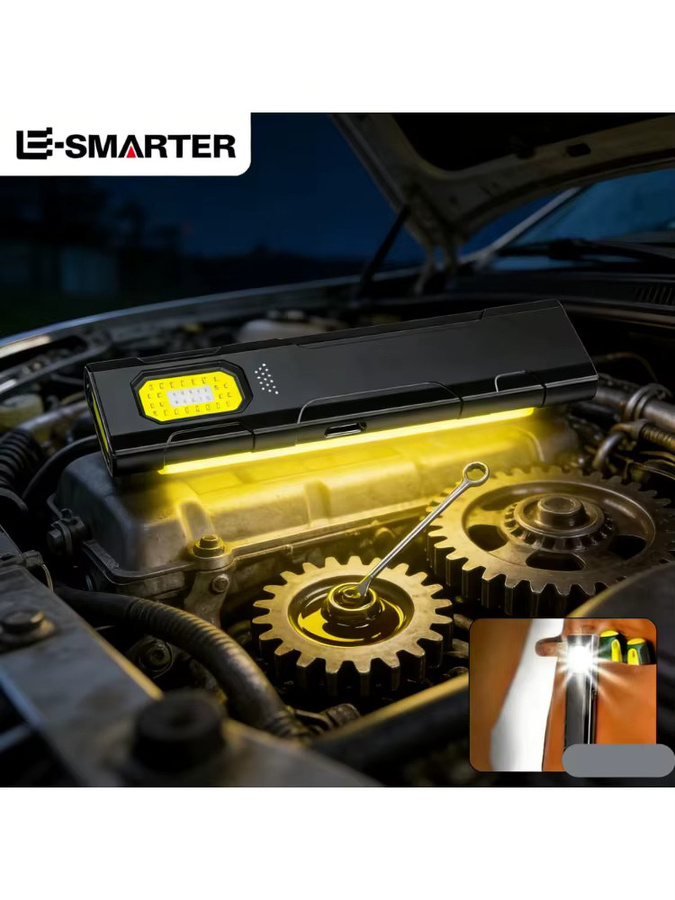 ESMARTER Mini-LED-Schlüsselanhänger-Taschenlampe mit 800LM, wiederaufladbar, magnetisch, Schwarz - Bild 7