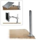 Lindy Desk Clamp Pole Montagekomponente für LCD-Display oder Notebook in Silber aus Metall - Bild 1