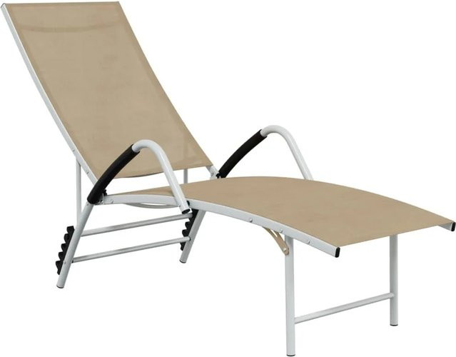 Sonnenliege furnicato aus Aluminium und Textilene in Creme/Beige - Bild 1