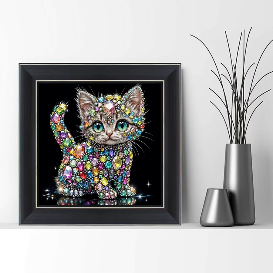 EverShine 5D-Diamantgemälde Katze DIY-Stickerei Mosaik Bastelset für Erwachsene in Multicolour, B/B/H: 20 x 20 x 20 cm - Bild 3