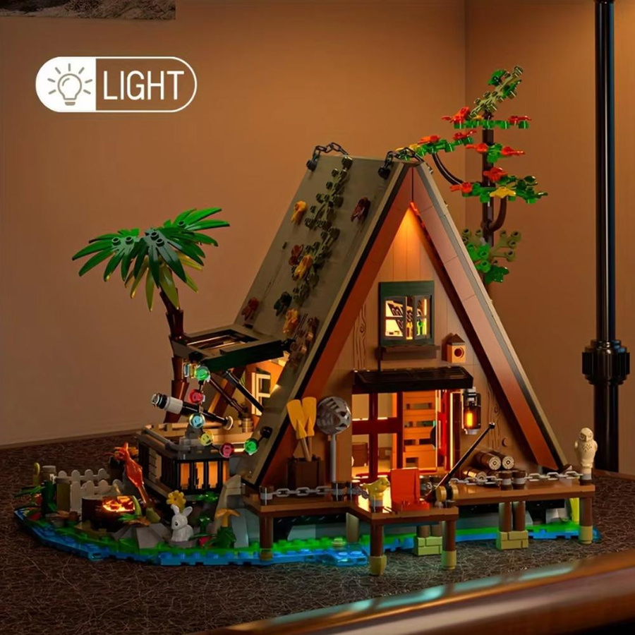 IKEFUN Waldhaus Baumhütte Bausteine Set mit LED-Licht 1486 Teile - Bild 3