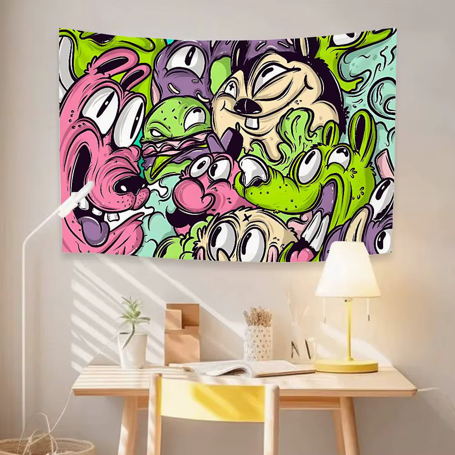 Mesuca Wandteppich Rat Fink Portrait Wandbehang Mehrfarbig B: 70 cm, H: 50 cm - Bild 2