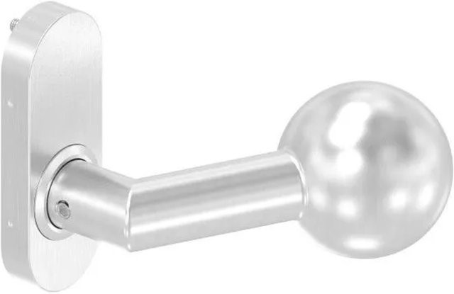 FeNau Drückerknopf Edelstahl V2A in Silber, Ø 50 mm, drehbar gekröpft rechts - Bild 1