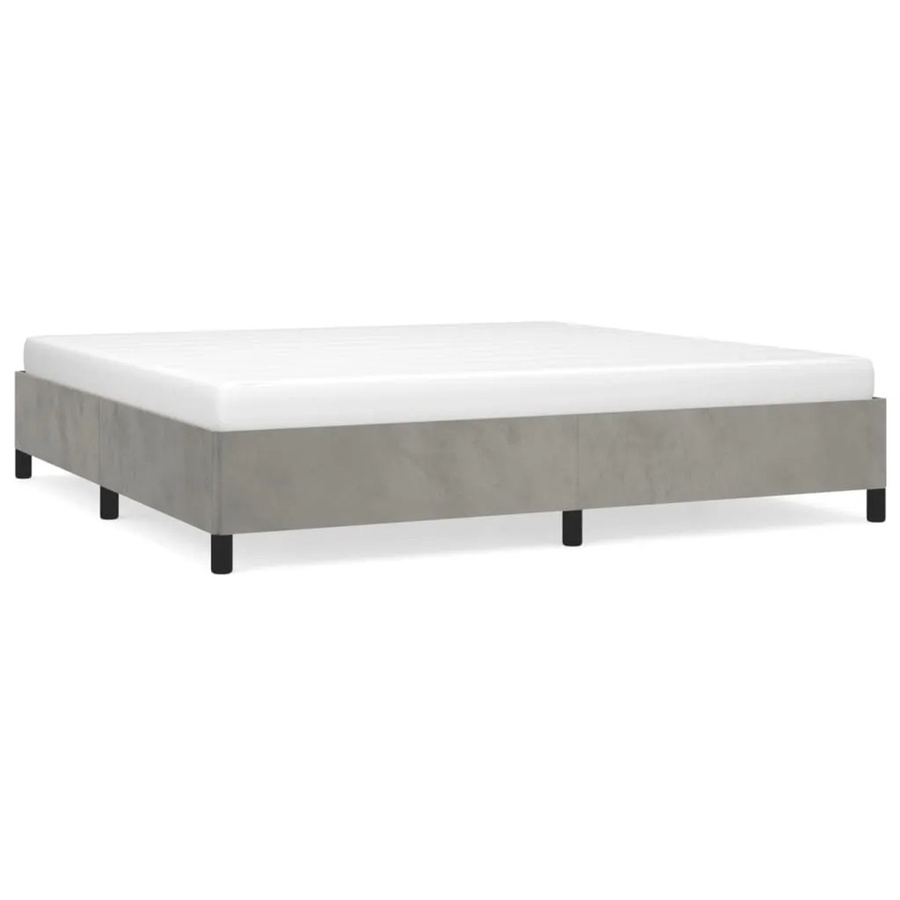 vidaXL Bettgestell gepolstert aus Samt in Hellgrau B/T/H: 200 x 200 x 203 cm - Bild 2
