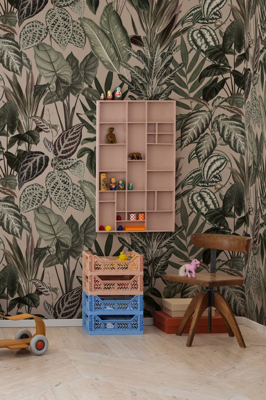 Rebel Walls Mural Mischievous Monkeys Wandtattoo im Boho-Stil in Rosa und Grün - Bild 3