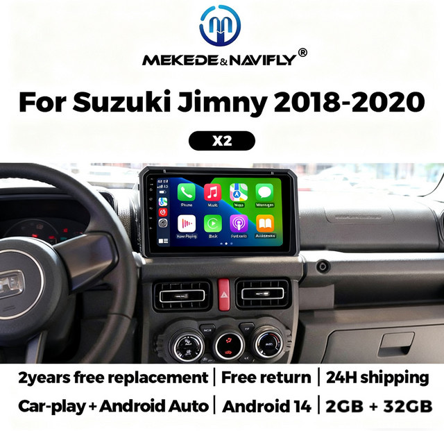NAVIFANS Android 14 Autoradio für Suzuki Jimny JB64 JB74 mit 9 Zoll Display, GPS, WIFI und Carplay in Schwarz - Bild 1