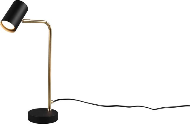 Trio Tischleuchte Marley LED Schreibtischlampe aus Metall in Messing matt und Schwarz matt mit verstellbarem Up-Down Licht - Bild 1