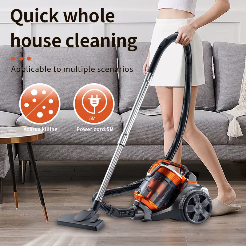 Lpnove Staubsauger mit 3600W und 15000PA Saugkraft, Multi-Zyklon-Filtration für Hartböden, Teppiche und Tierhaare, Orange - Bild 3