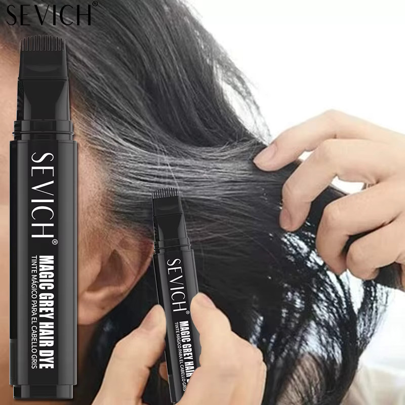 Sevich Haarfärbestift, temporärer Concealer für weißes Haar, Schwarz, Braun - Bild 2