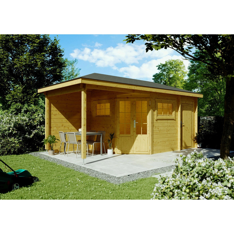 Fjordholz Gartenhaus Modell Evelyn 2E 5-Eck aus imprägnierter Kiefer in Braun - Bild 2