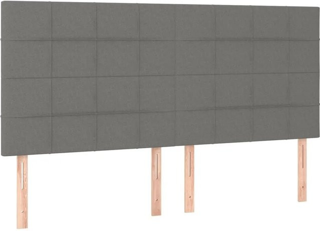 vidaXL Kopfteil gepolstert Dunkelgrau Stoff B: 180 cm, T: 5 cm, H: 118-128 cm - Bild 1