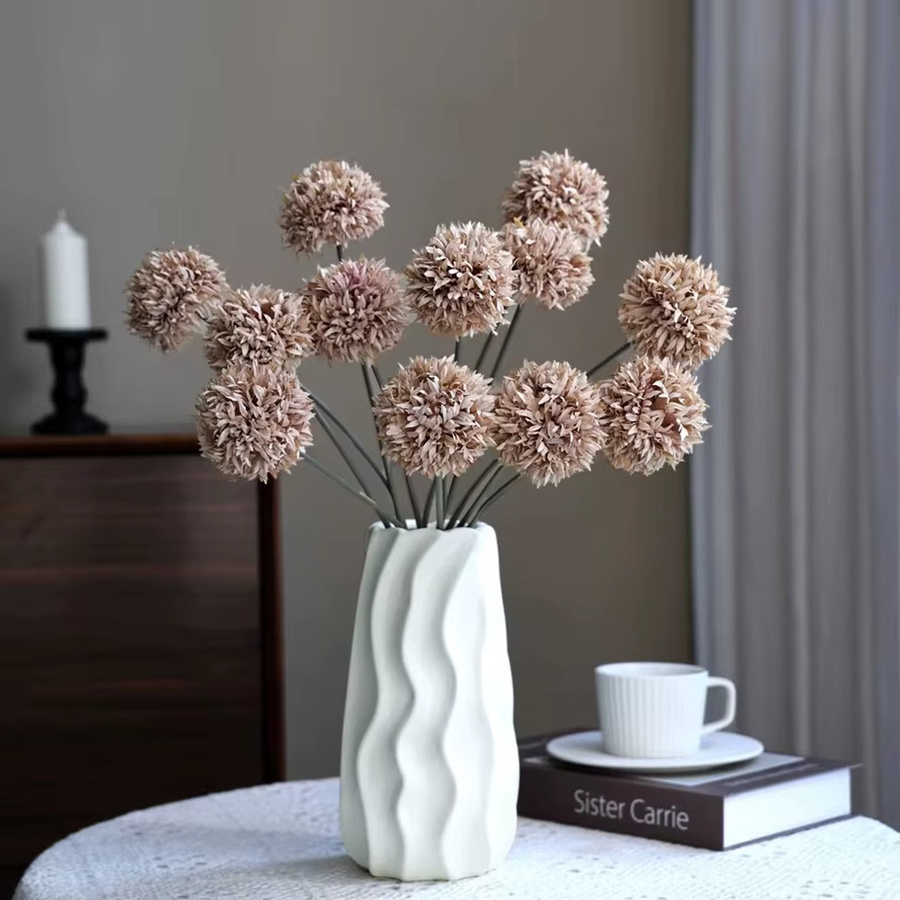 Künstliche Chrysanthemen Seidenblume in Grau für Hochzeit, Party und Dekoration - Bild 2
