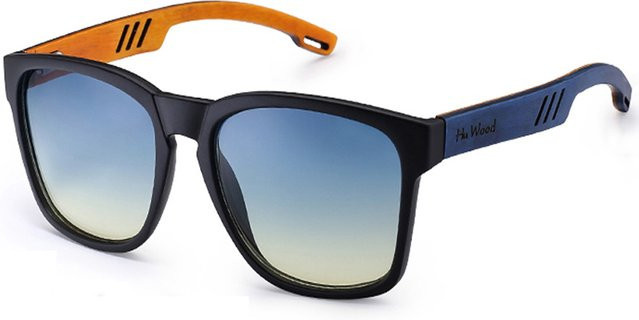 HU WOOD Sonnenbrille, Vollrand, Square, Schwarz, Herren - Bild 1