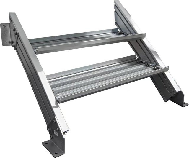 Treba Außentreppe Alaska 3 mit 2 Stufenwanne aus Aluminium in Silber, Breite: 80 cm, Tiefe: 30,7 cm - Bild 1