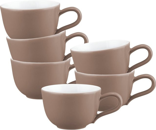 Seltmann Weiden Espressotassen Liberty Pure Colors aus Porzellan, Braun, 6er Set, 90 ml - Bild 1