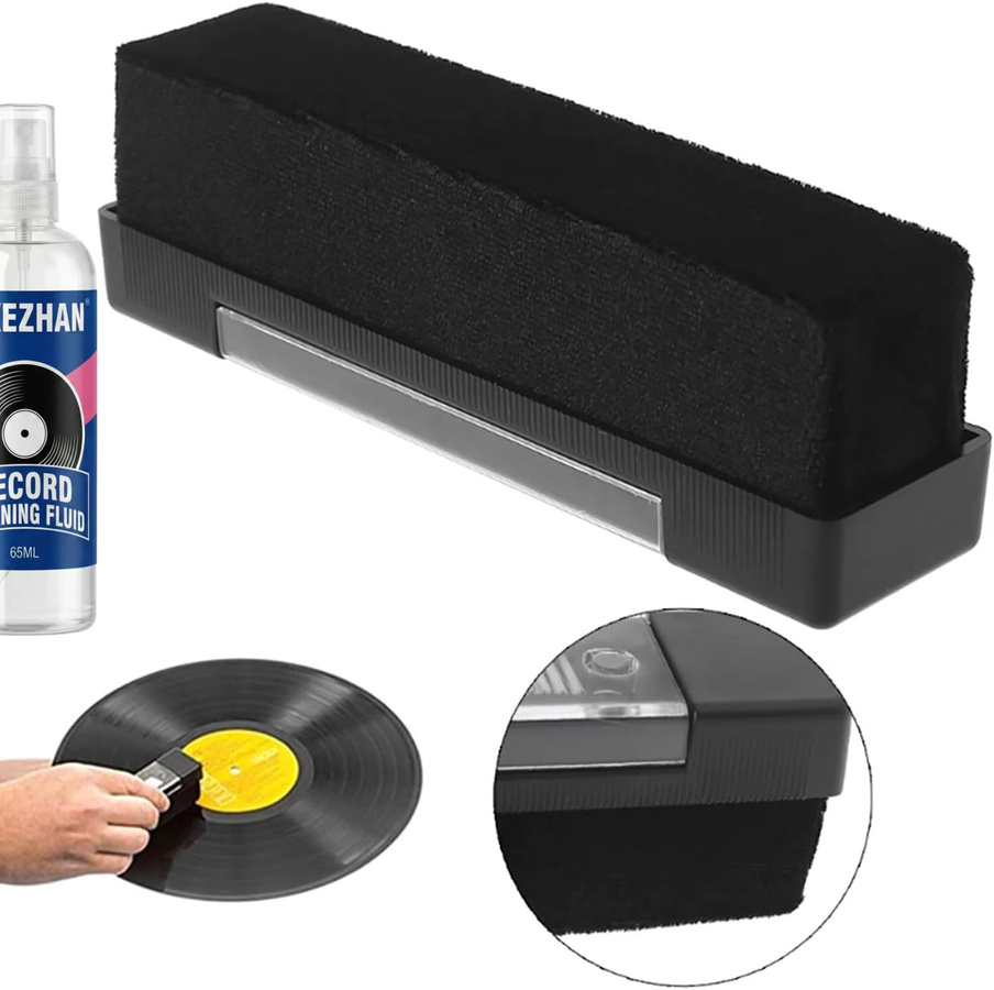 SIKEZHAN Schallplatten-Reinigungsset mit 65ml Spray, antistatischer Samtbürste und Tonabnehmer-Reinigungswerkzeugen - Bild 3