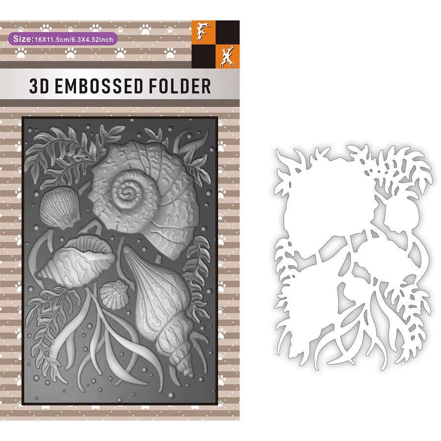 3D-geprägter Ordner mit Blumenmotiv Exquisite Muschel- und Algenschnitzerei aus Kunststoff für DIY-Kunsthandwerk - Bild 2