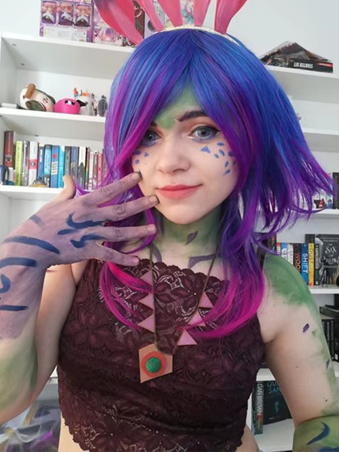 ROLECOS Neeko Cosplay Perücke, Kurz, Gerade, Synthetisch, Damen - Bild 2
