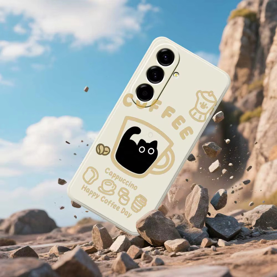 Handyhülle im Katzen-Kaffee-Design für Samsung Galaxy A-Serie (A56, A55, A54, A53, A52, A36, A26, A16, A06, A35, A25, A15, A34, A24, A14, A33, A32, A23, A13) - Bild 2