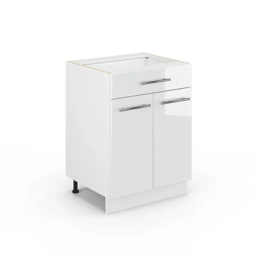 Vicco Küchenunterschrank Fame-Line Weiß Hochglanz mit Schublade Breite: 60 cm, Höhe: 82 cm, Tiefe: 51,6 cm - Bild 2