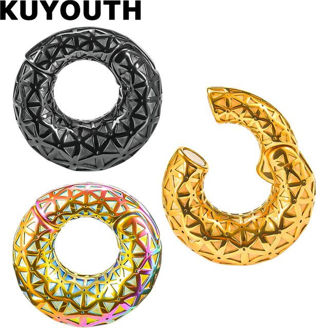 KUYOUTH Ohrring Edelstahl, Dream Catcher Muster, Schwarz - Bild 1
