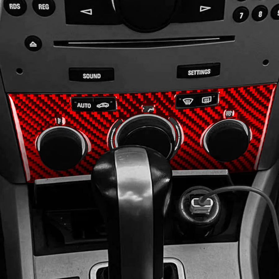 RRX CARBON Dekorative Carbonfaser-Aufkleber in Rot für Opel Astra H MK5 2004-2010 für Radio, AC, CD und Schalthebel-Aufbewahrungspanel - Bild 2