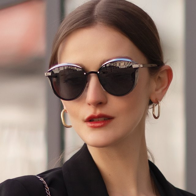 KINGSEVEN Sonnenbrille Cat Eye, Vollrand, Schwarz, Damen - Bild 1