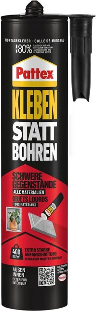 Pattex Montagekleber Kleben statt Bohren für schwere Gegenstände aus MS-Polymer in Weiß, 440 g - Bild 1