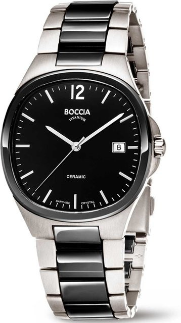 Boccia Herrenuhr, Titan, Quarz, Saphirglas, Keramik, 38 mm, Schwarz - Bild 1