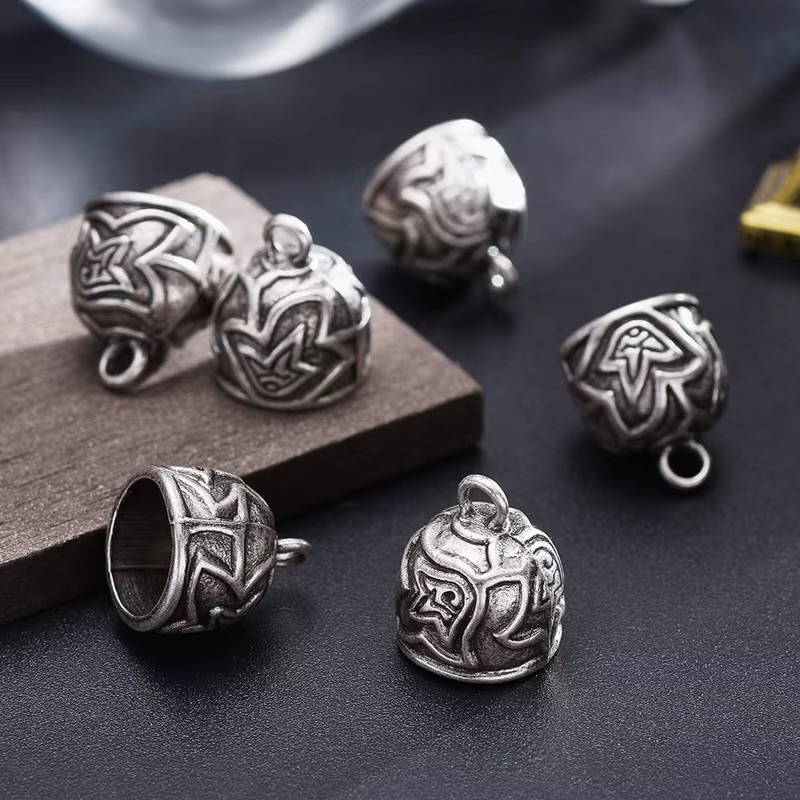 Metallschnur-Endkappen mit Schlaufe, Gold, Silber, 16 Stück - Bild 4