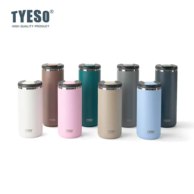 Tyeso Vakuum-Thermoskanne mit Reisebecher und Tumbler in Blau für heiße und kalte Getränke - Bild 1