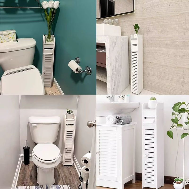 DayPlus Badezimmer Hochschrank mit 3 Ebenen als schlankes Regal für WC und Bad zur Aufbewahrung - Bild 5