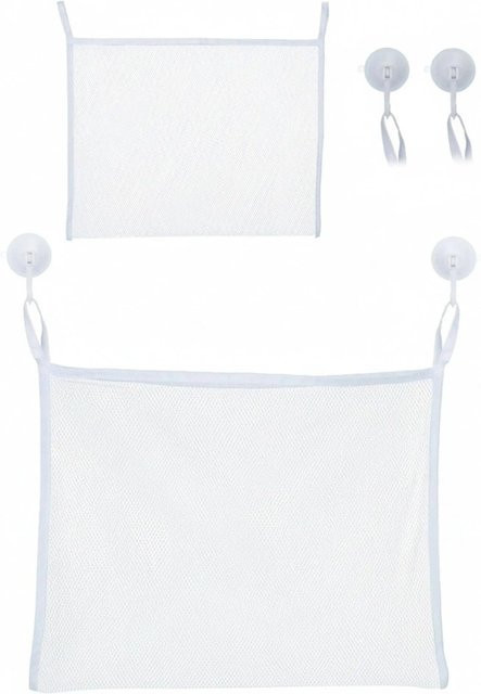 Relaxdays Badespielzeug Aufbewahrung 2er Set aus Polyester und Kunststoff in Weiß, B/H/T: 47 x 45 x 3 cm - Bild 1