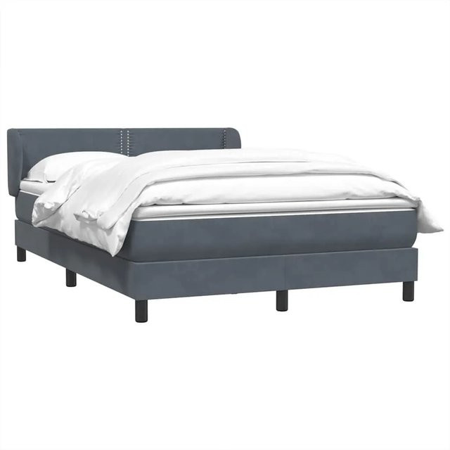vidaXL Boxspringbett mit Matratze Dunkelgrau aus Samt B/T: 160 x 210 cm - Bild 1