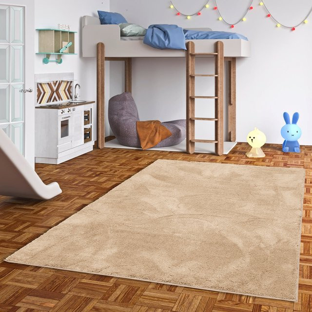 Pergamon Kinderteppich Silky Kids Super Soft Hochflor in Beige - Bild 1