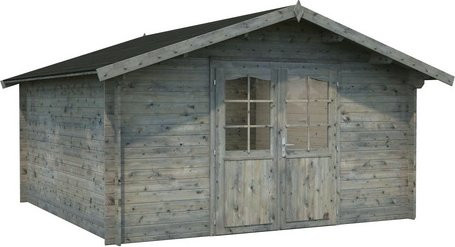 Blockbohlenhaus Lotta von PALMAKO in Grau, Holz, B/H/T: 422 x 245 x 380 cm - Bild 1