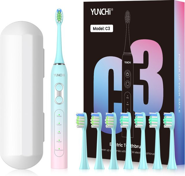 YUNCHi Schallzahnbürste, Schwarz, Unisex - Bild 1
