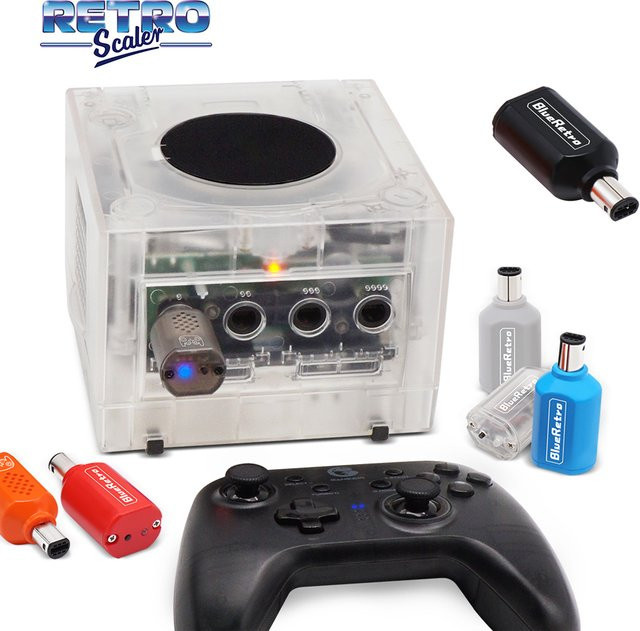 RetroScaler BlueRetro Wireless Controller Adapter für Nintendo GameCube, PS3, PS4, PS5 und Nintendo Switch in Blau und Schwarz - Bild 1