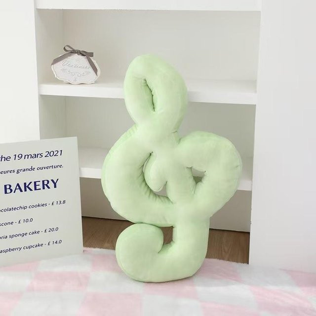 Yiran Health & Beauty Musiknoten-Kissen als Plüschtier in Grün, Breite: 50 cm - Bild 1
