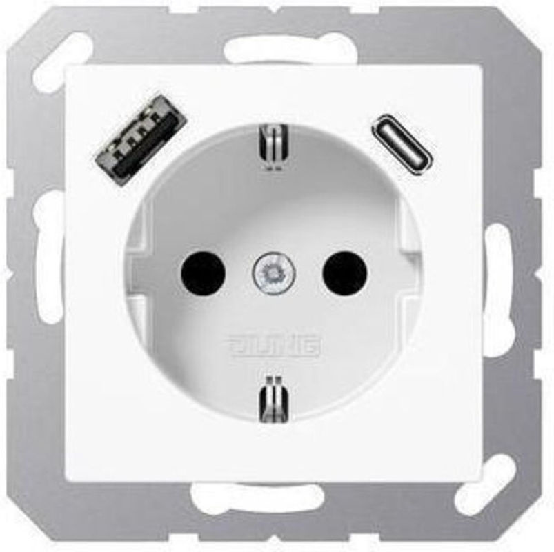 Jung Schuko Steckdose mit USB Typ AC A1520-15CAWW in Weiß - Bild 2