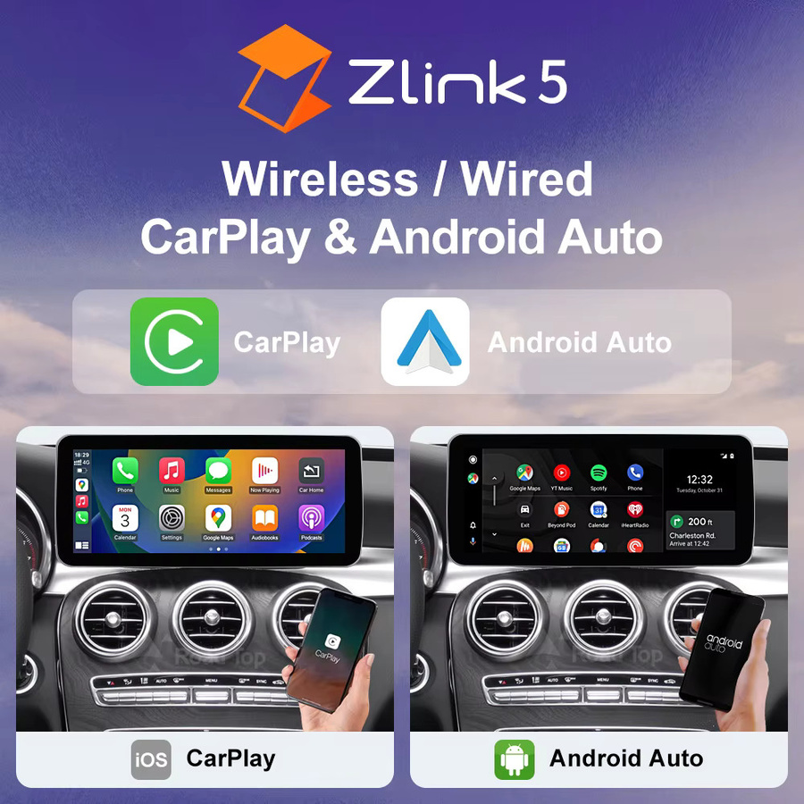 Road Top Android 13 Autoradio mit Touchscreen und GPS für Mercedes Benz W205 GLC C V-Klasse W447 GLA CLA 2015–2019 inklusive Carplay und Android Auto in Schwarz - Bild 3