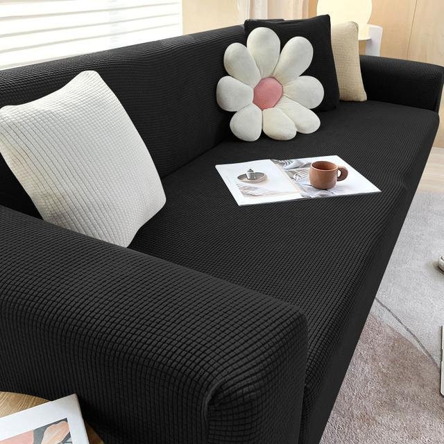 Elastischer Sofabezug aus Jacquardstoff von Yiran Furniture in Schwarz für 1-Sitzer (Breite: 90-140 cm) - Bild 1