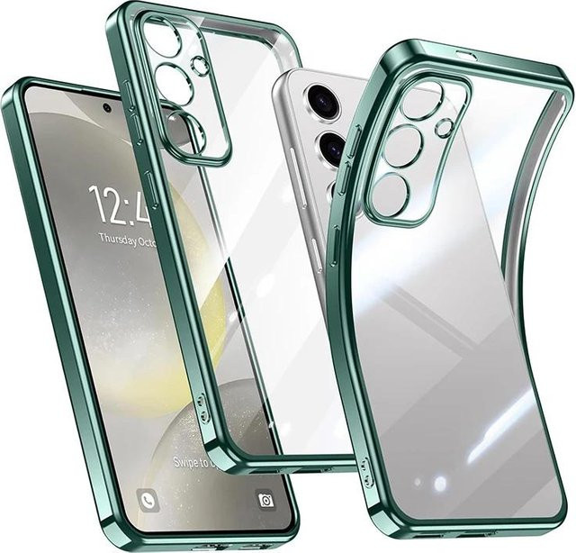 Transparente Silikon Hülle für Samsung Galaxy S24 S23 S22 S21 Plus FE Ultradünn Stoßfest mit Galvanisierter Rückseite - Bild 1