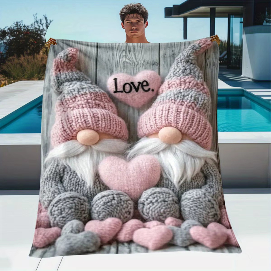 VIKAMA Strickdecke für Paare in Pink als Valentinstagsgeschenk - Bild 2