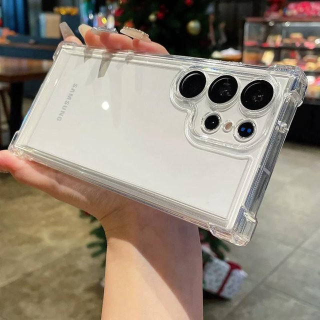 Stoßfeste transparente Acrylhülle mit Kameraschutz für Samsung Galaxy S24 S23 S22 Ultra Plus S23 FE in Weiß - Bild 1