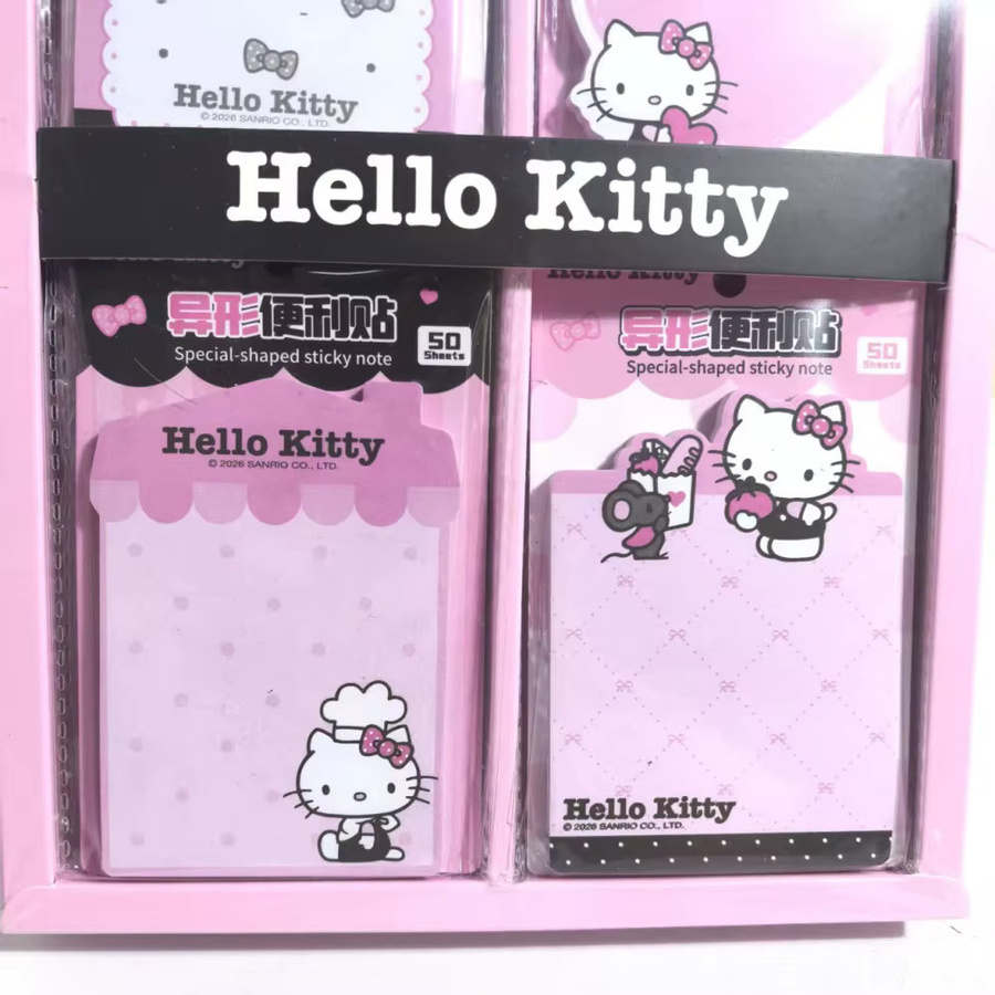 Sanrio Hello Kitty Haftnotizen in Blau und Pink, niedliche selbstklebende Notizblöcke für Schule und Studium - Bild 4