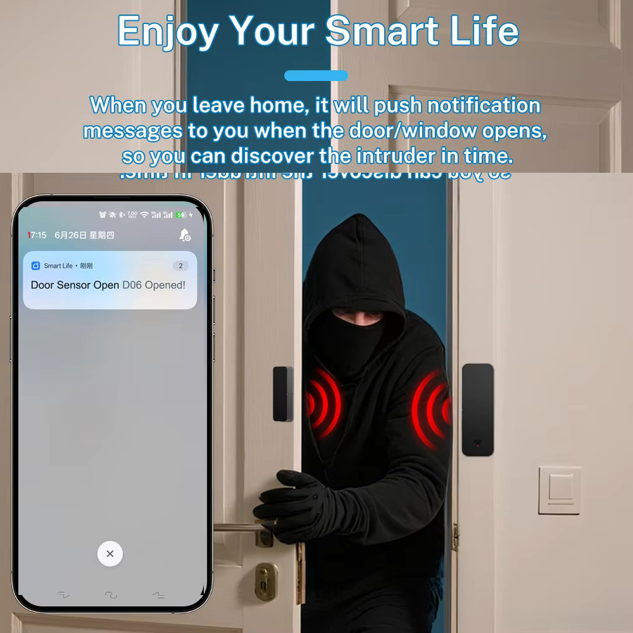 Tuya Zigbee 3.0 WiFi Tür- und Fenstersensor mit App-Steuerung kompatibel mit Smart Life, Yandex und Alexa - Bild 2